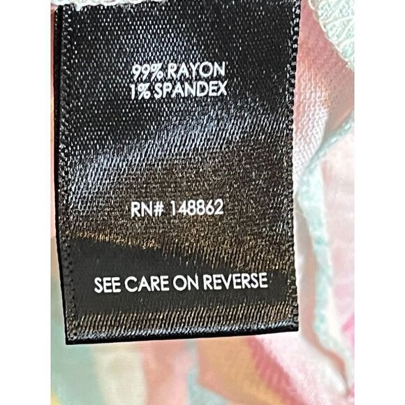 Torrid Top Women 4X Pink Pullover Rainbow Summer Feminine Whimsical Tropical 80s - Picture 10 of 12